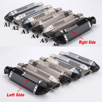 

Universal Left & Right Motorcycle Exhaust Pipe Muffler Escape For RC390 Z800 GSXR750 TMAX530 XMAX300.250 CBR500 CBR300