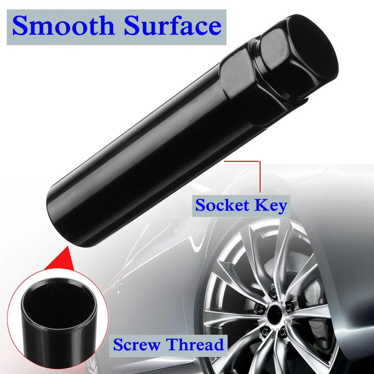 

6 Spline Extended Tuner Racing Lug Nuts Wheels Rims Drive Tuner Wheel Lug Nut Repair Tool Key Lock Replacement 3/4 13/16 Inch