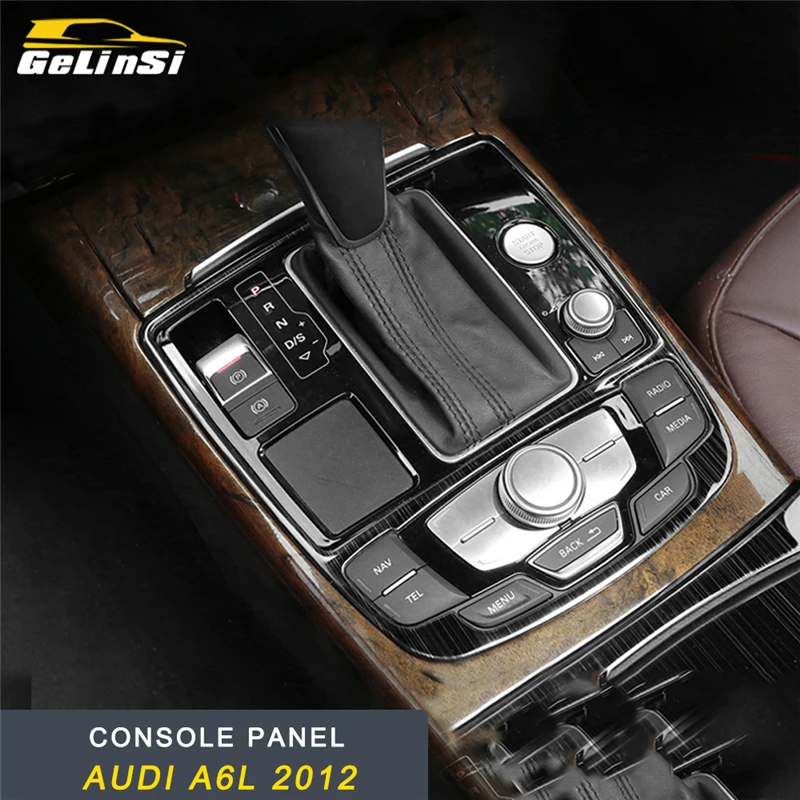 

GELINSI For Audi A6 C8 2019 Car Styling Center Console Gear Panel Cover Trim Frame Sticker Chrome Interior Accessories