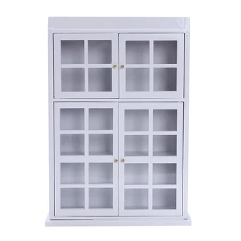 

1/12 Dollhouse Miniature Furniture Kitchen Dining Cabinet Display Shelf White