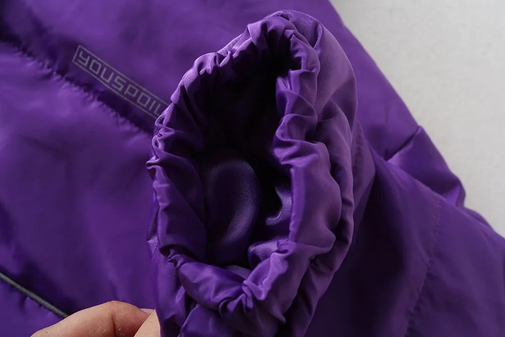 Светоотражающие полосы сплошной цвет свободные длинные SleeveZipper короткие женские куртки шнурок талии воротник женский пальто теплый топ