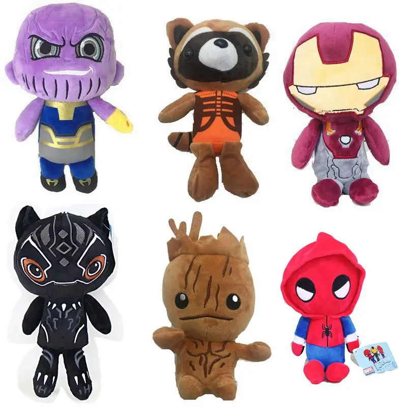 

Marvels The Guardians of Galaxy Plush Toy Avengers Iron man Thanos Rocket Black Panther Stuffed Animals Toy
