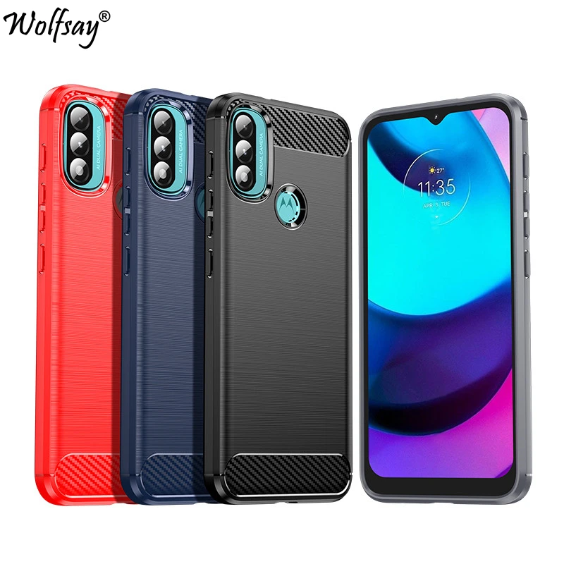 Per Motorola Moto E20 Custodia Paraurti Custodia In Gomma Siliconica In Fibra Di Carbonio Per Motorola Moto E20 E 20 Custodia Per Telefono Per Moto E2