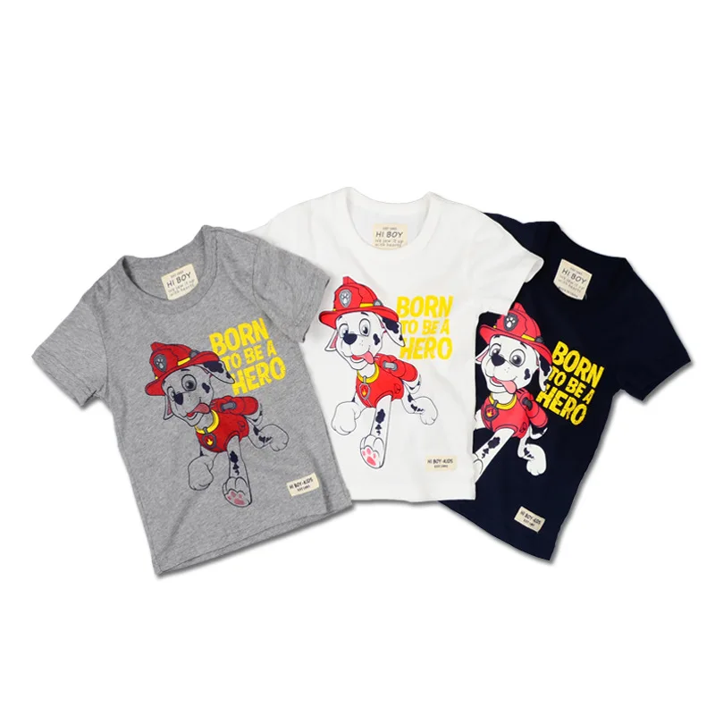 

Foreign Trade BOY'S Short-sleeved T-shirt 2018 Summer New Style Childrenswear Children Cartoon Dog Children Hoodie with Sleeves