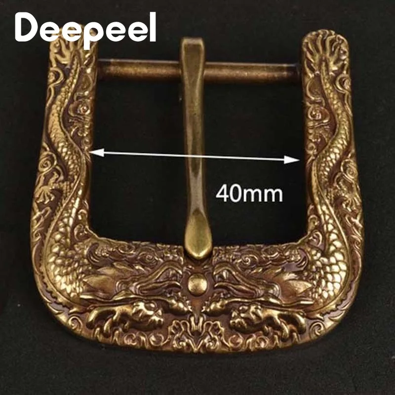 Мужская пряжка для ремня Deepeel ID 40 мм из твердой латуни в виде дракона брюк джинсов