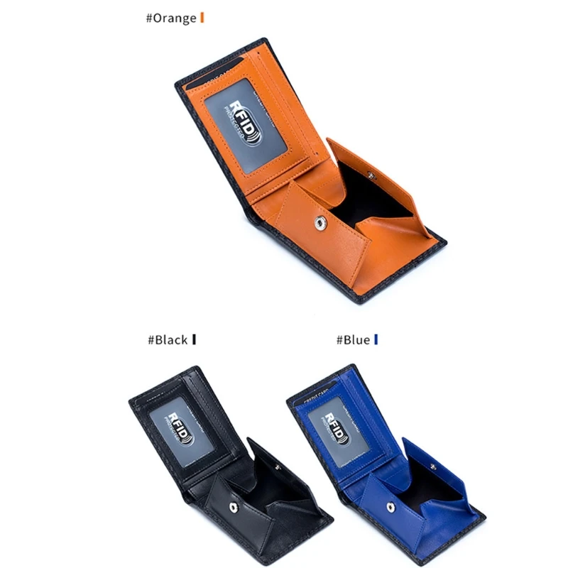 

RFID Blocking Slim Wallet for Men Leather Mens Wallets with Coin Pocket LX9F