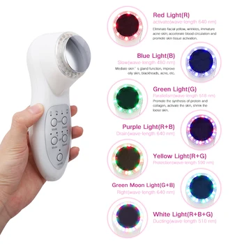 

7 in 1 Skin Massager Mode EMS Led Light Ultrasonic Beauty Instrument Portable Facial Skin Appliance Therapy Photon Beauty Tools