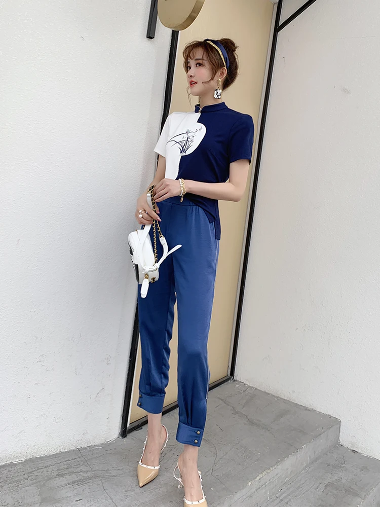 Восточные народные брюки для женщин китайский стиль hanfu tangsuit брюки qipao атласные женские традиционные элегантные прямые брюки