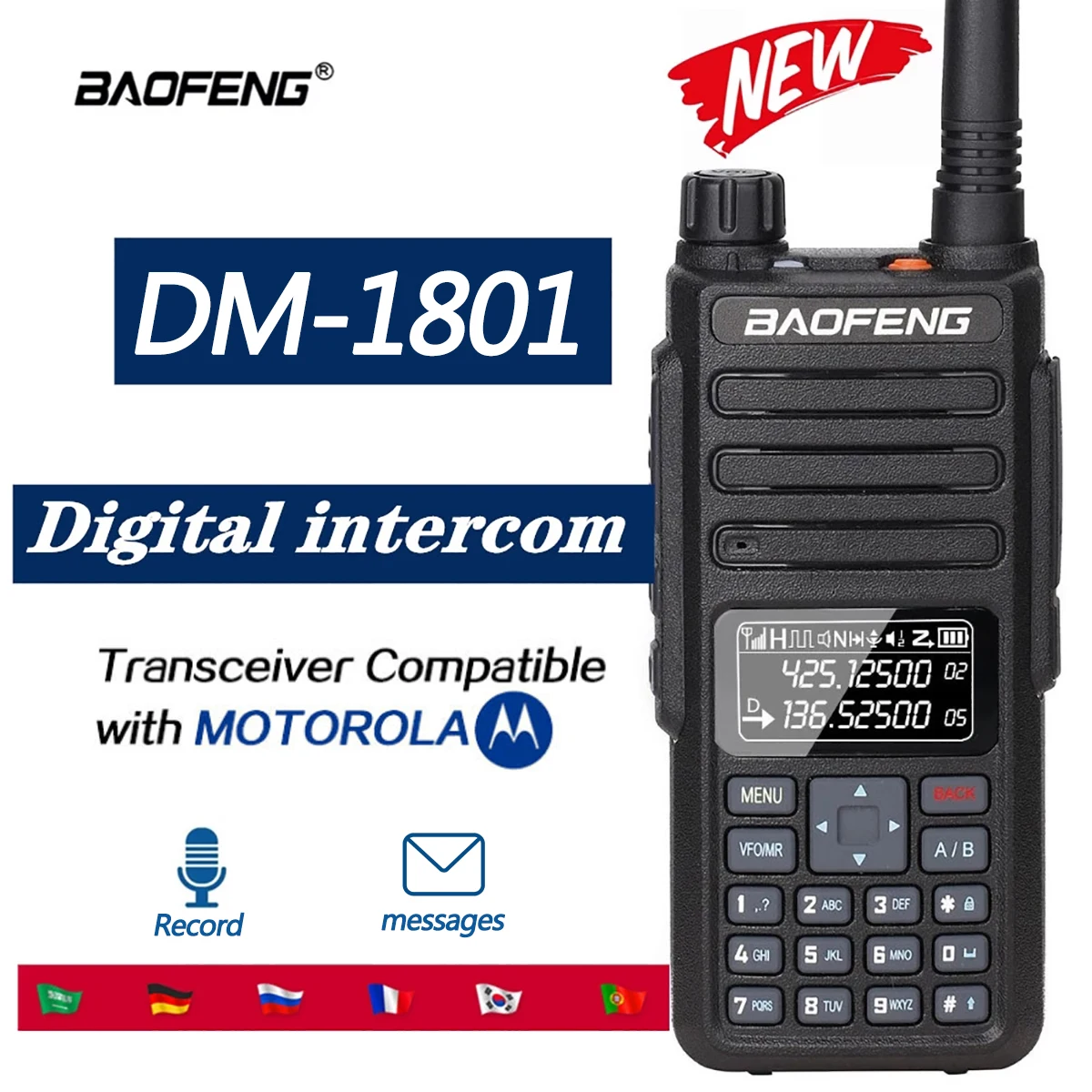 Baofeng DM-1801 иди и болтай Walkie Talkie “иди Dual Band Time Slot DMR цифровой/аналоговый трансивер