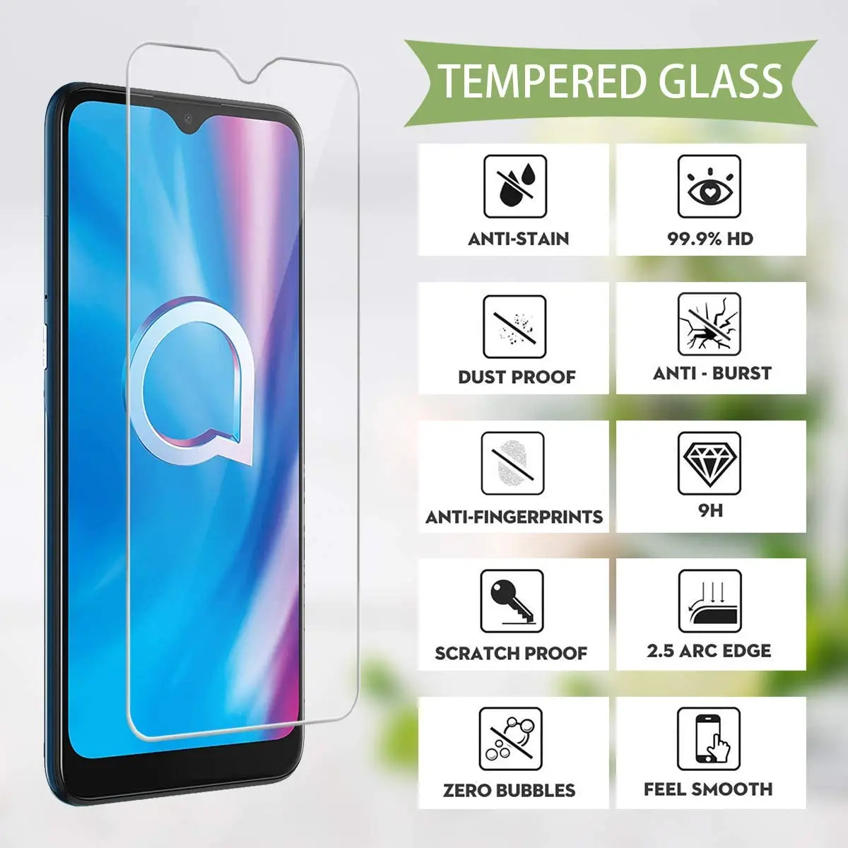 Защитная пленка из закаленного стекла для Alcatel Работает с любым оператором 1A 1B 1S