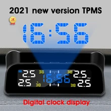 Display Clock-Control Pressure-Monitor-System Car-Tire Solar-Power TPMS Automatic Wireless