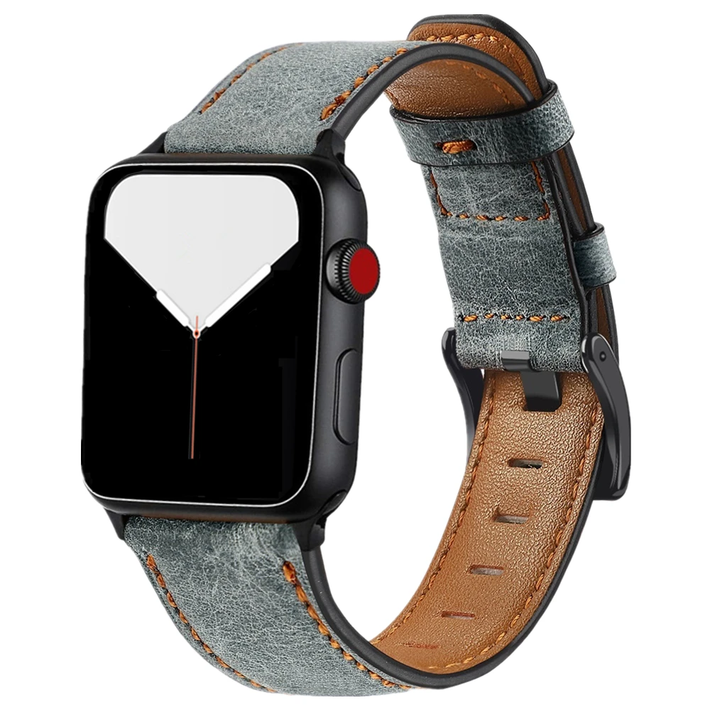 Ремешок для часов apple Watch 3 4 5 кожаный ремешок iWatch i наручных 42 мм 44 часов|Ремешки