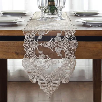 

White Table Runner Morden Dinning Table Decoration Lace Runner Table Cover for Wedding Deco Mariage Champetre Home Decoration
