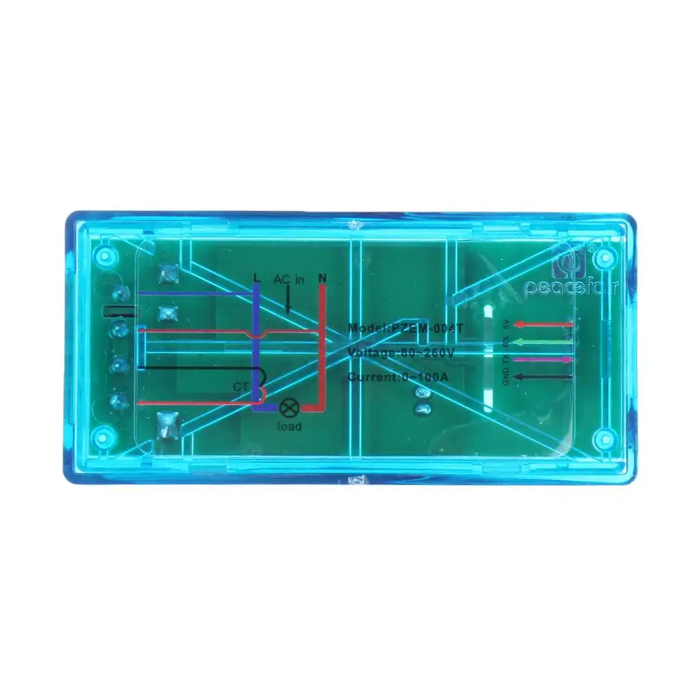 PZEM-004T AC цифровой многофункциональный измеритель ватт Мощность Вольт Ампер ttl ток Тесты модуль с катушкой 100A 22000W 80-260 В переменного тока