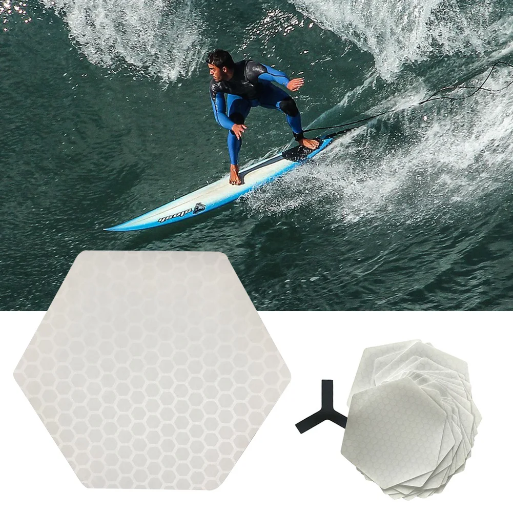 

20pcs/set Hexagon Accessories Self Adhesive PC Surfboard Traction Pad Grip Mat Non Slip Honeycomb Corrosion Resistant Ultralight