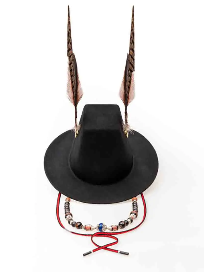 Ancient Hanfu Hat Men's Beaded Feather 