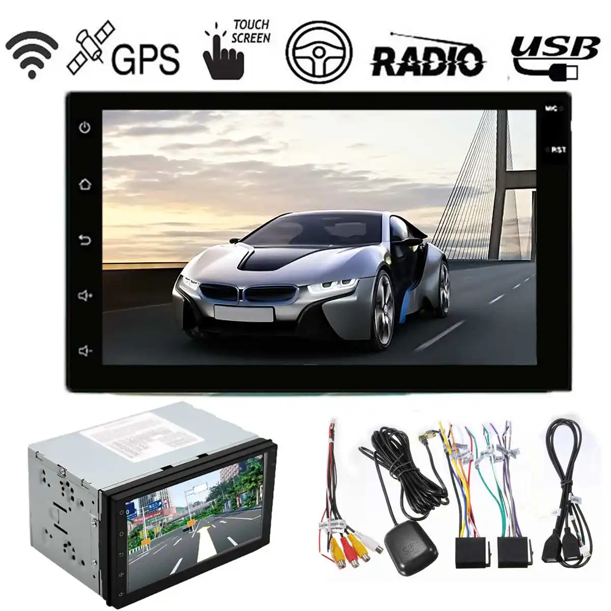 

2 DIN WIFI Car MP5 Player 16GB Android 6.0 Car Multimedia Audio Player Stereo Radio Touchs Screen HD Player with GPS