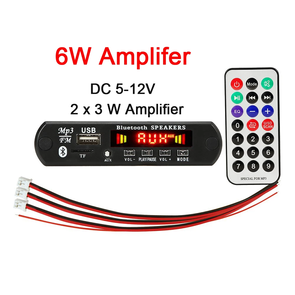 50W Amplifier MP3 Bluetooth Decoder 12V 2*25W Amplifier Car FM Radio Module Support TF USB AUX folder playback Decoding board 