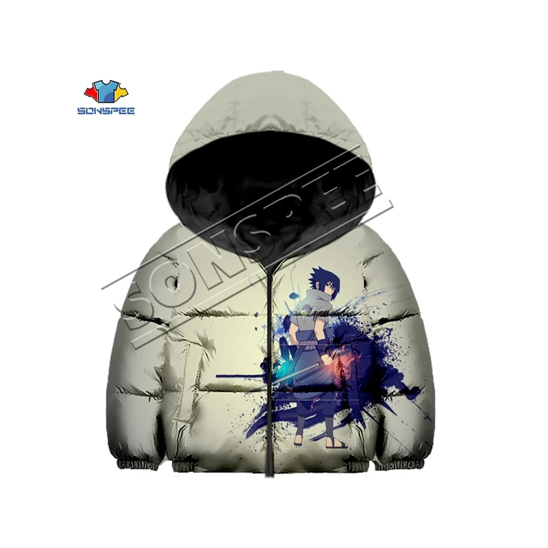 SONSPEE, новинка, Детский пуховик с 3D принтом, аниме Наруто, Узумаки, Наруто, хуга Хината, пуховик, Какаши, топы с изображением сакуры, детский пуловер - Цвет: 10
