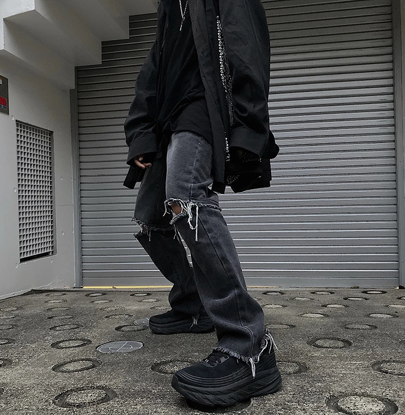 Уличная мода, рваные джинсы Harajuku, узкие брюки-карандаш, женские сексуальные брюки, спортивный костюм, корейский стиль, для бега, панк, хип-хоп, Винтаж