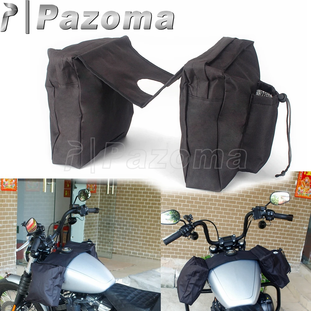 Pair Motorcycle Crash Bar Frame Saddlebag Side Bag Pack Wallet Pouch Universal
