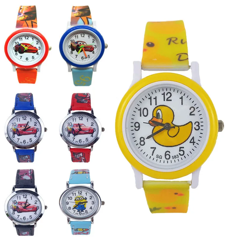 Gran oferta chico relojes lindo coche de dibujos animados deportes niños reloj de cuarzo de pulsera niño reloj hora niñas chico reloj