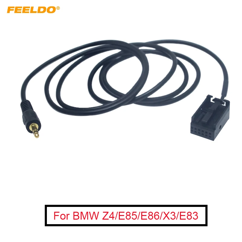 

FEELDO 1PC Car Stereo 3.5mm Male Jack AUX-IN Adapter Cable For BMW Z4/E85/E86/X3/E83 MINI COOPER AUX Audio Wire Adapter #AM5808