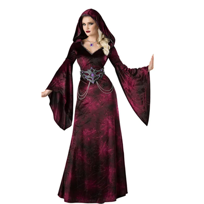 

Halloween COS Adult Nobility Elegant Women's Witch Banshee Spider Vampire Long Skirts QUEEN'S Outfit Stage Performance