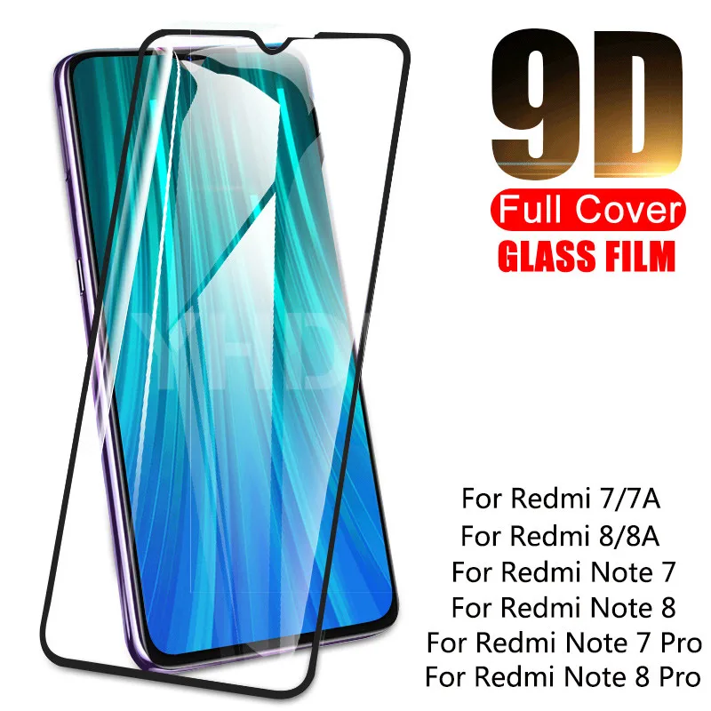 

9D Protective Glass For Xiaomi Redmi Note 6 7 8 Pro 8T Tempered Screen Protector Glass on the Redmi 8 8A 7 7A 6 6A K30 Film Case