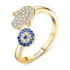 Evil Eye Adjustable Rings Rings Products under $30 8703dcb1fe25ce56b571b2: Gold|Rhodium plated|Rose Gold 