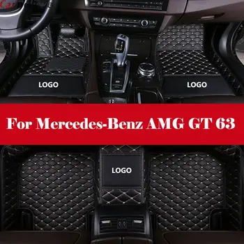 

3D Leather Car Floor Mats Automobile Interior Accessories Waterproof PU Floor Mat with Logo For Mercedes-Benz AMG GT 63