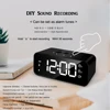 Rechargeable DIY Sound Recording LED Mirror Music Clock with Dual Alarms and Snooze Bedroom Decor Desk Table Phone Charger Clock ► Photo 2/6