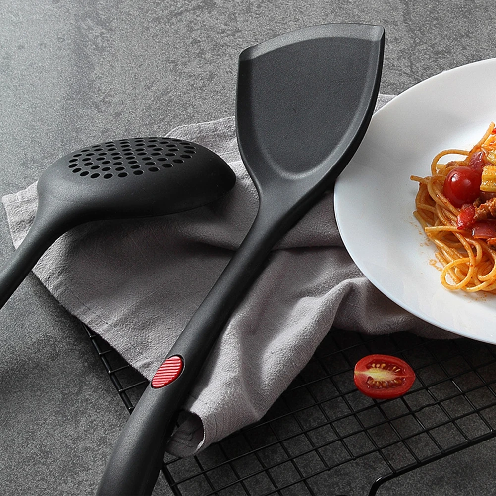 5Pcs Soft Silicone Household Practical Kitchen Utensil Set Ergonomic Handle Non Stick Solid With Holes Heat Resistant Colander
