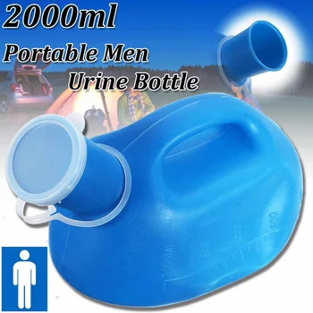

2000ml Portable Blue Pee Bottle Plastic Mobile Urinal Toilet Aid Bottle Man Toilet Supply For Outdoor Camping Hospital Care
