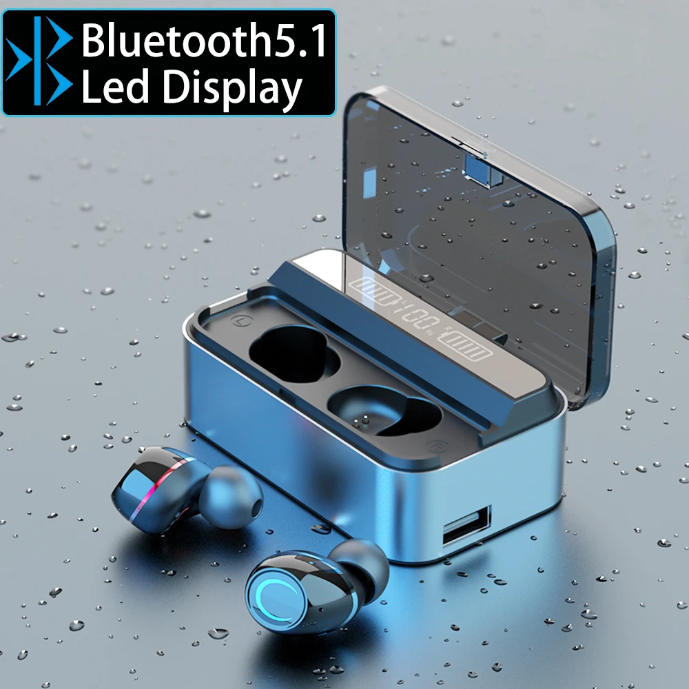 TWS Bluetooth гарнитура 5,1 Беспроводная бинауральная цифровая спортивная водонепроницаемая гарнитура зарядная коробка 1700 мАч G09
