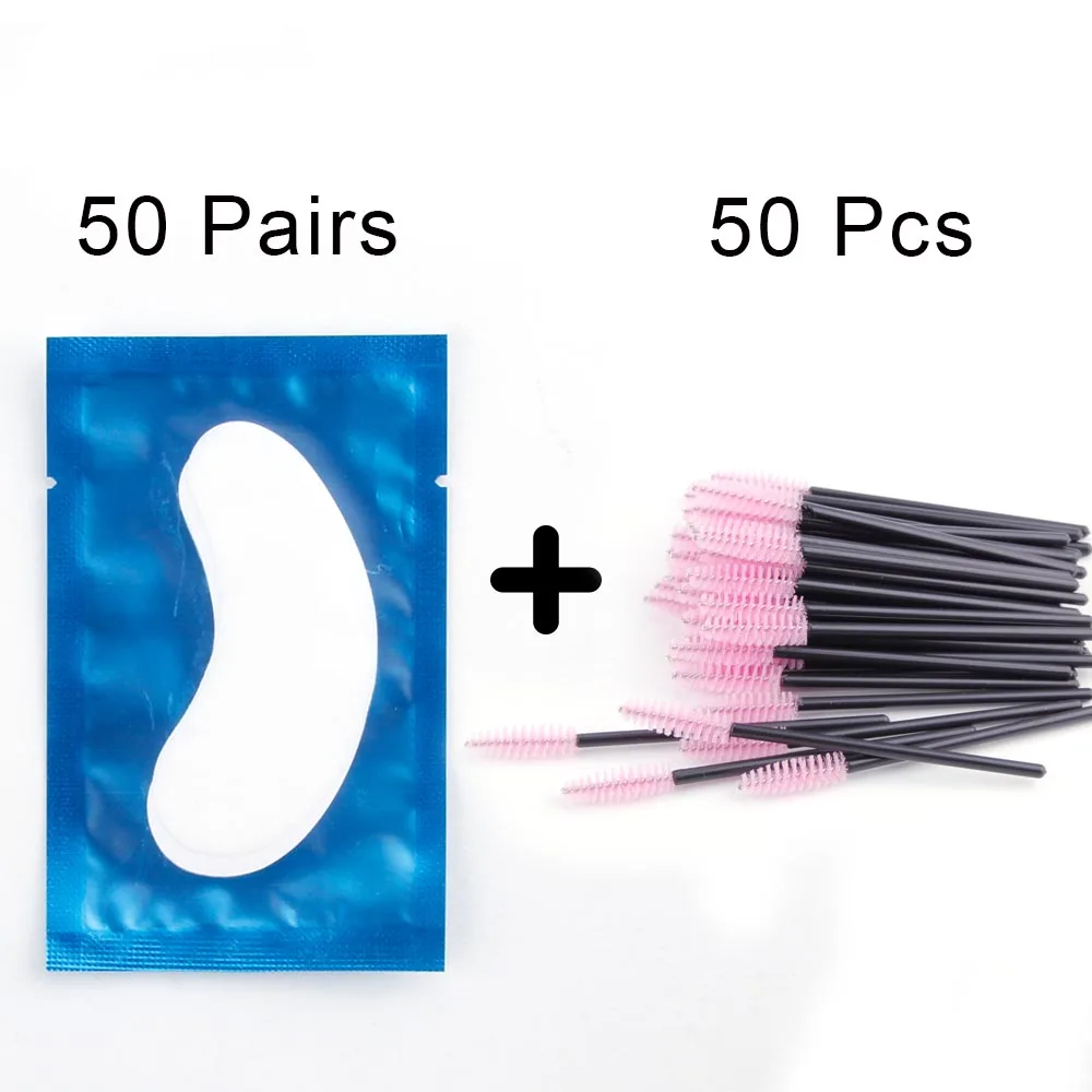 blue set3 100 шт подушки для наращивания ресниц под Накладные ресницы с 50 шт одноразовая бровь кисти наращивание ресниц аксессуары - Цвет: blue set3