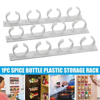 

3pcs Kitchen RV Spice Gripper Clip Strip 20 Jar Rack Storage Holder Wall Plastic Storage Rack SNO88