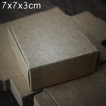 

Kraft Paper Box Handmade DIY Soap Business Card Gift Party Wedding Boxes 7x7x3cm 30pcs/lot
