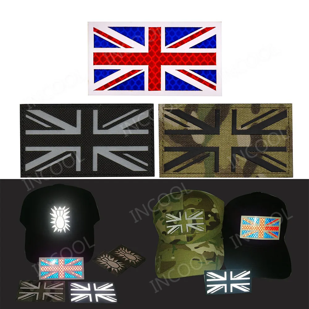 United Kingdom Flags Patches Infrared Reflective Patch Tactical Military Morale Patches Great Britain Flags Fabric IR Badges