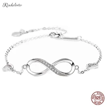 Readsilenter S925 стерлингового серебра с цифрой «8» и надписью, браслет модные роскошные письмо серебряные ювелирные изделия женские ко Дню Святого Валентина, подарок на Рождество