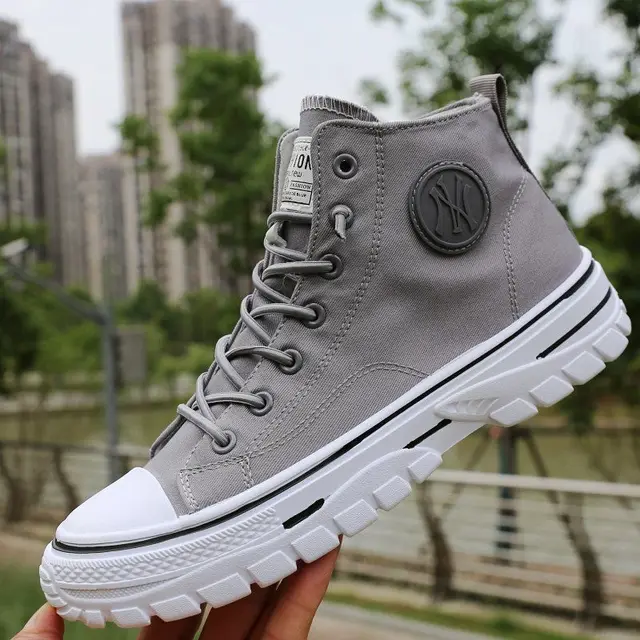 Fashion High Top Canvas Shoes Men 