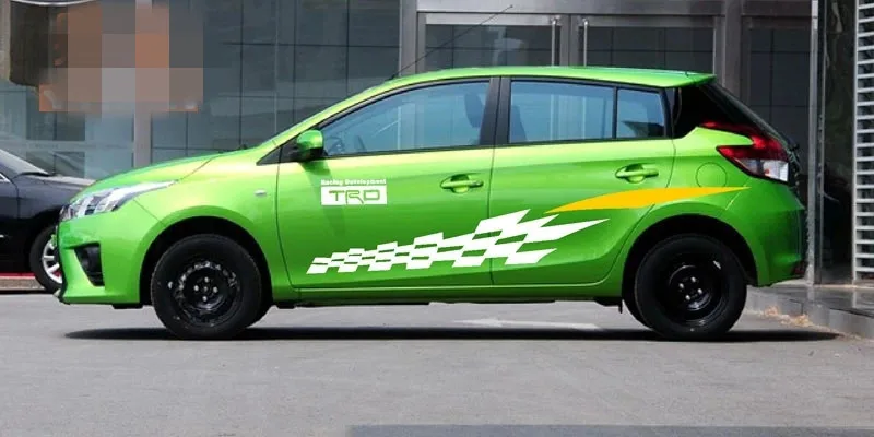5 компл. Автомобиль модифицированный корпус TRD линия талии Тянуть цветочные полоски наклейки своими руками виниловые водонепроницаемые самоклеящиеся Стикеры 2 листа/набор - Название цвета: White yellow