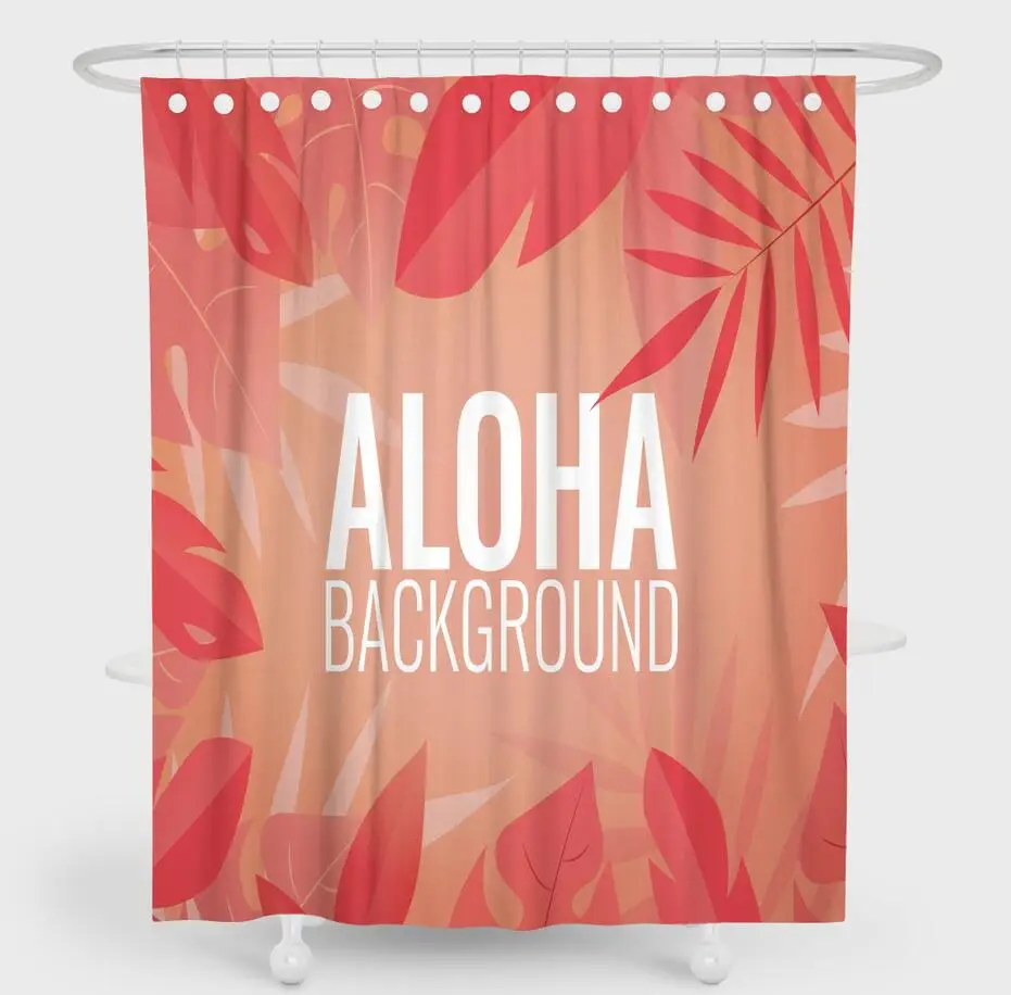 IBANO Aloha занавеска для душа Водонепроницаемая полиэфирная ткань занавеска для ванной комнаты декорированная 12 шт. Пластиковые Крючки - Цвет: 7