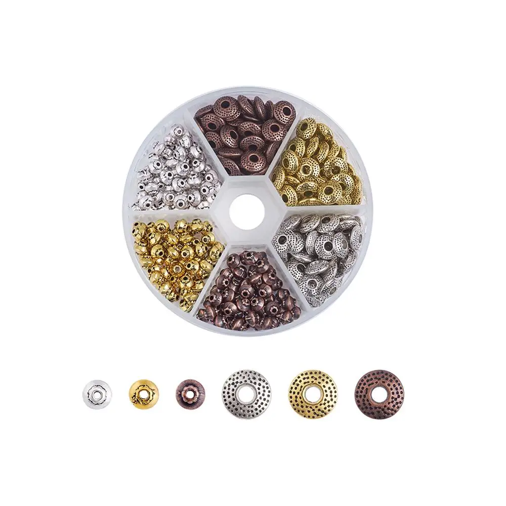 Multisize mix cor estilo tibetano liga espaçador contas 8x2cm para pulseira colar diy fazendo à mão
