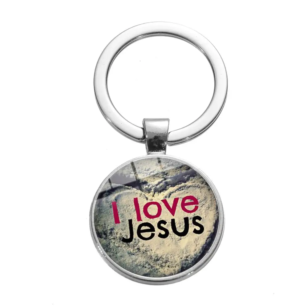 SONGDA рыба с крестом знак Иисуса Брелок-Шарм религиозный Ichthus I Love Jesus Cross Peace glass Photo Dome сувенир-брелок для ключей