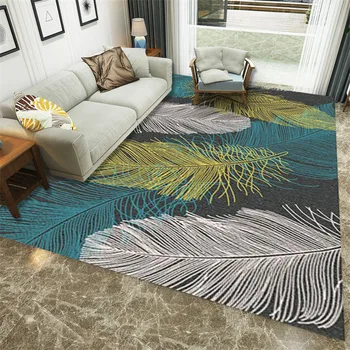 

Feather Printed Modern Carpets For Living Room Home Bedroom Bedside Blanket Doormat Outdoor Parlor Large Rug Floor Mat Anti-slip