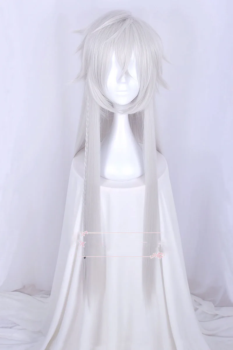 Negro-Butler-Kuroshitsuji-Undertaker-110-cm-largo-Color-plateado-pelo-resistente-al-calor-Cosplay-disfraz-peluca