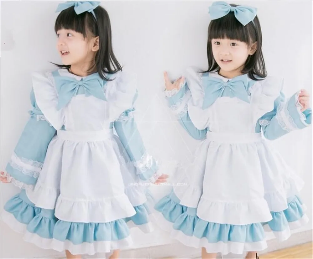 Halloween Party Costume Housemaid Cosplay Adults and Kids Cosplay Dance Costume Headwear Outfits B368