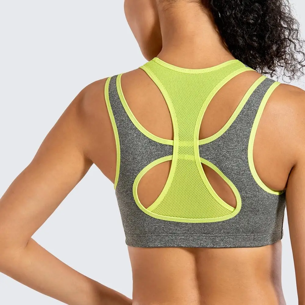 Goedkoop Vrouwen Hoge Impact Ondersteuning Wirefree Workout Racerback Sportbeha Top
