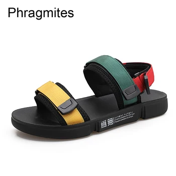 

Phragmites Fashion Candy Colour Sandals Comfortable Beach Sandal Slippers Casual Hook&loop Men's Summer Shoes 2020 New Men Shoes